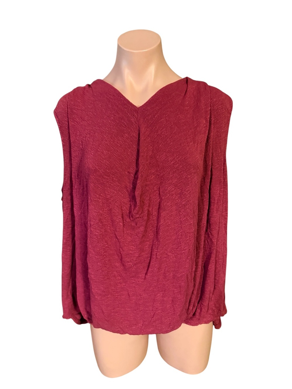 Anthropologie Akimi + Kin Womens Large Red V-Neck Drape Sleeveless Tank Blouse